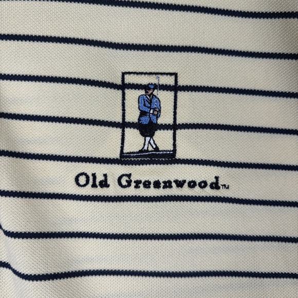 FOOTJOY FJ Golf Shirt Men's Size Medium Striped Yellow "Old Greenwood" - Picture 4 of 9